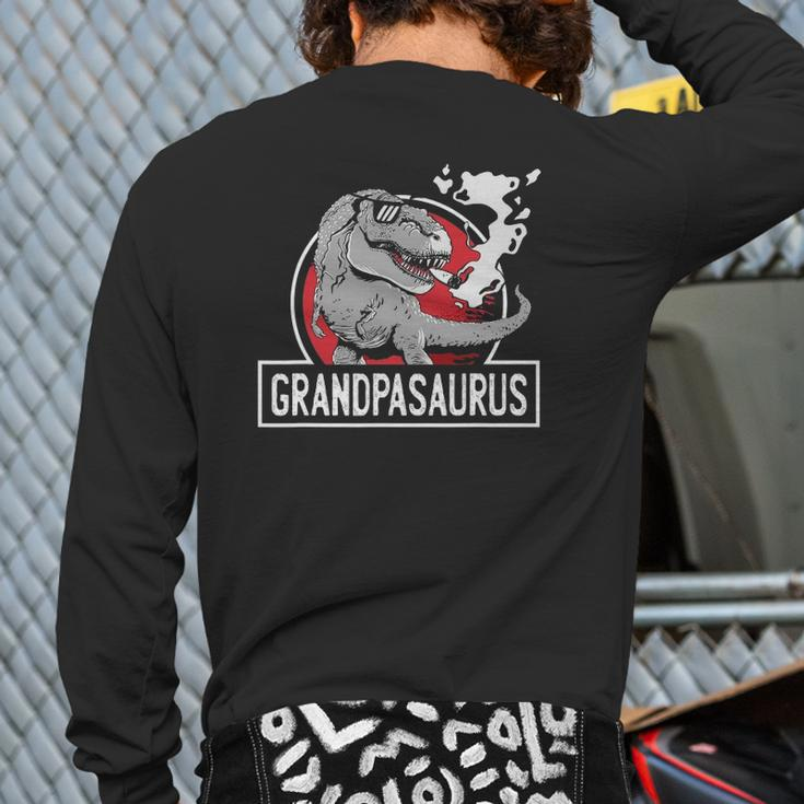 Grampasaurus Rex Grandfather Grampa Dinosaurs Grandpasaurus Back Print Long Sleeve T-shirt