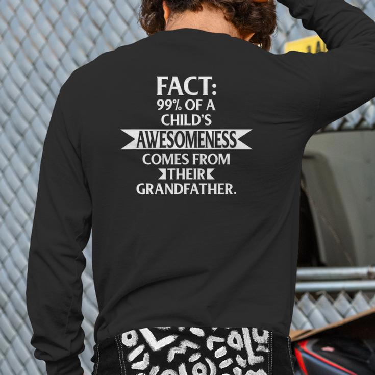 Grandfather 99 Child's Awesomeness From Grandfather Back Print Long Sleeve T-shirt