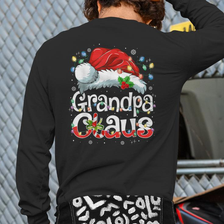 Grandpa Claus Xmas Santa Matching Family Christmas Pajamas Back Print Long Sleeve T-shirt
