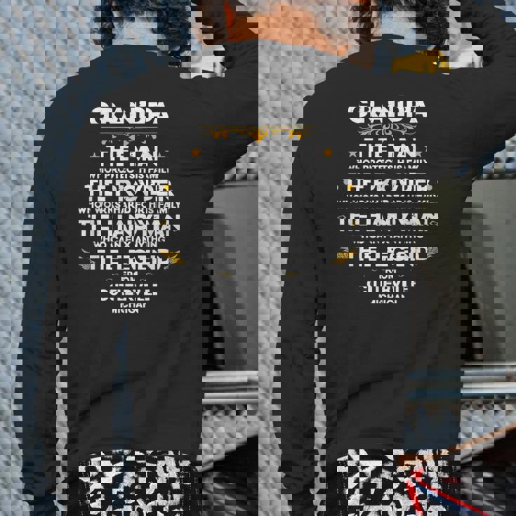Grandpa Family Quote Usa City Cutlerville Michigan Back Print Long Sleeve T-shirt