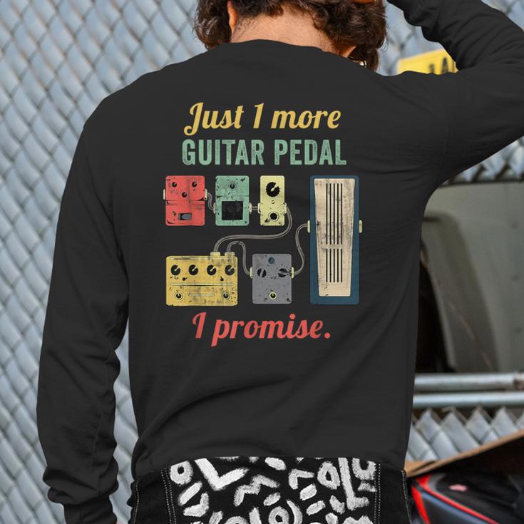 Guitar Player Pedal Board Guitarist Playing Guitars Back Print Long Sleeve T-shirt