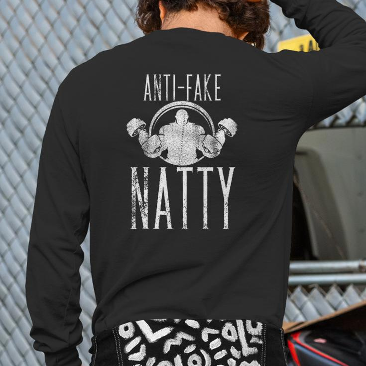 Gym Weightlifting Natural Bodybuilding Tee Anti-Fake Natty Back Print Long Sleeve T-shirt