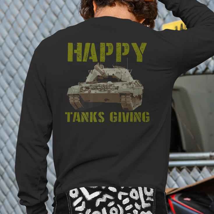 Happy Tanksgiving Military Tank Thanksgiving Back Print Long Sleeve T-shirt