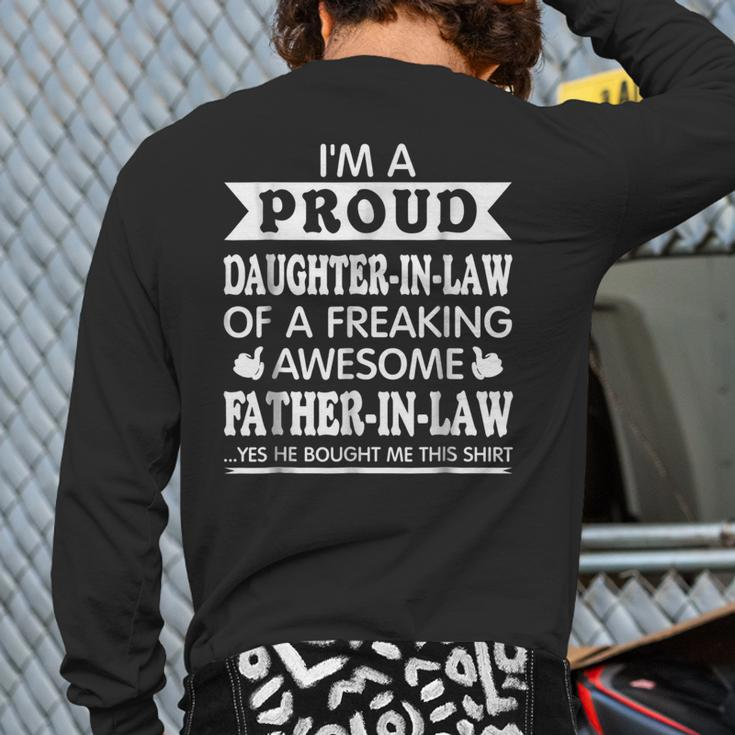 I'm A Proud Daughter In Law Of Awesome Father In Law Back Print Long Sleeve T-shirt