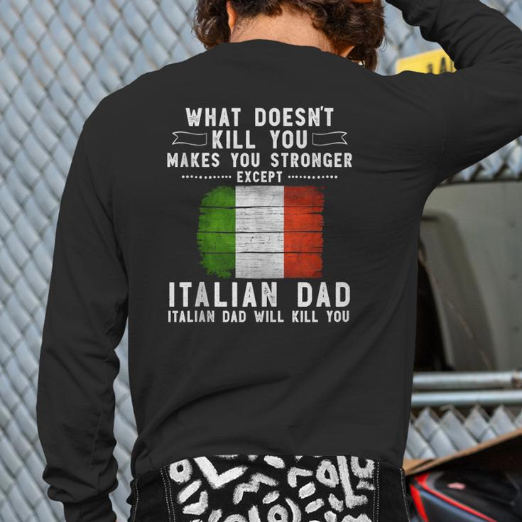 Italy Dad For Men Father's Day Tank Top Back Print Long Sleeve T-shirt