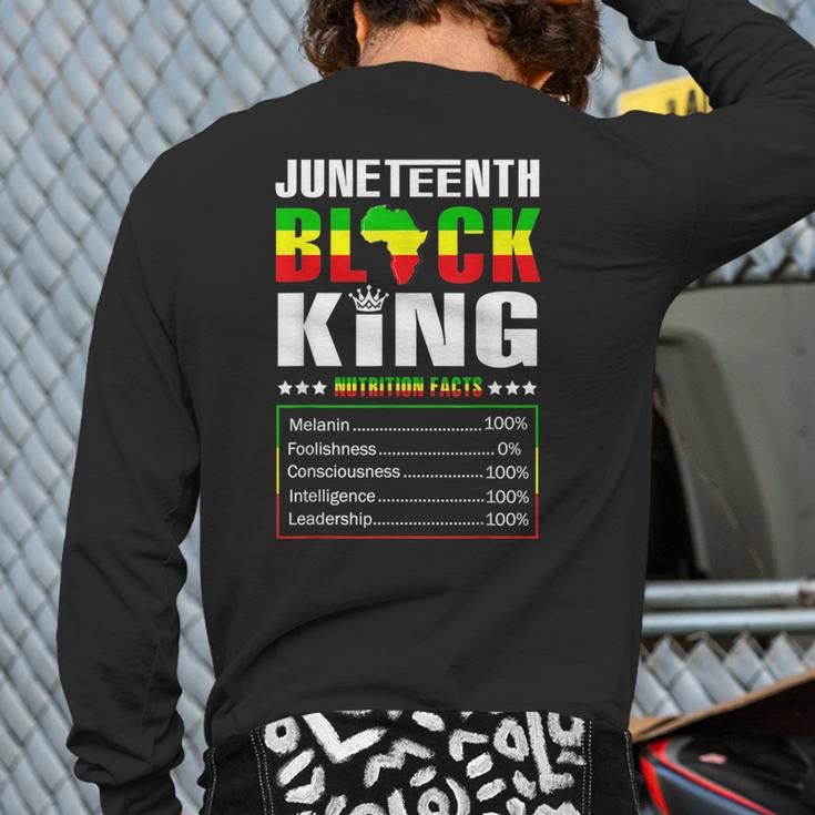 Junenth Black King Nutritional Facts Dad Boys Fathers Day Back Print Long Sleeve T-shirt