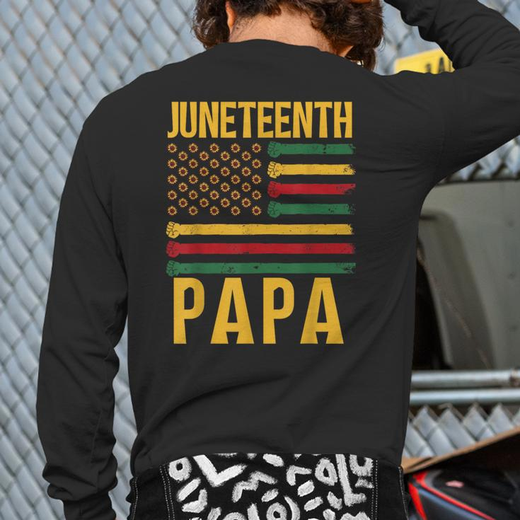 Junenth Papa 1865 Family Black African Dad Father Daddy Back Print Long Sleeve T-shirt