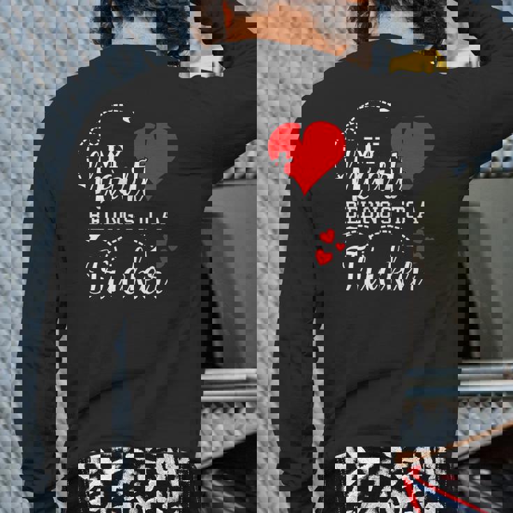 I Love My Trucker Husband Wife Valentine's Day Back Print Long Sleeve T-shirt I Love My Trucker Husband Wife Valentine's Day Back Print Long Sleeve T-shirt