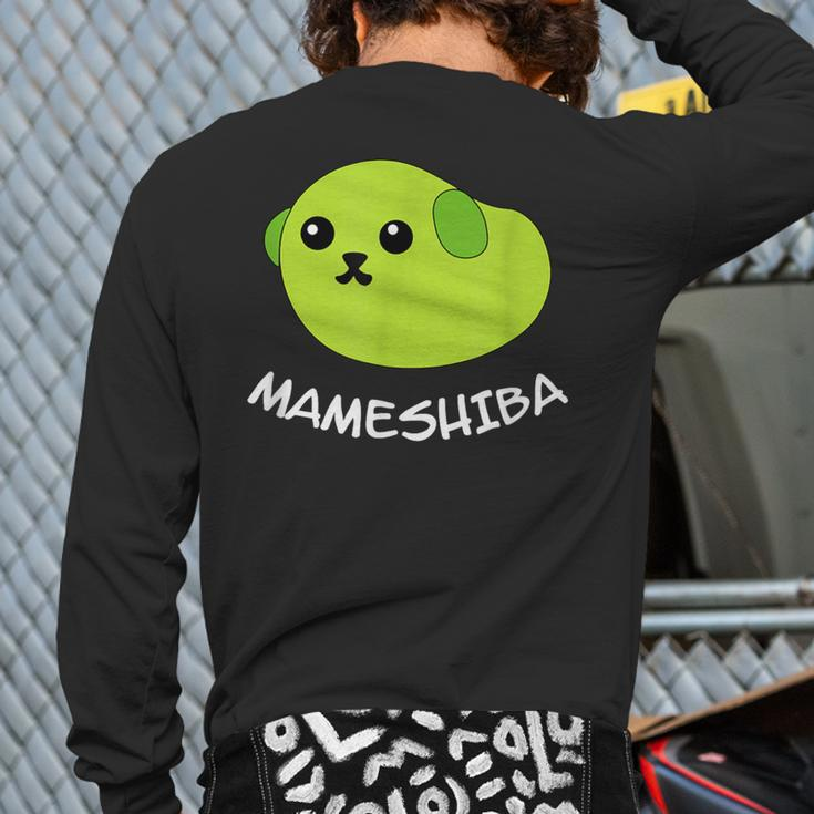 Mameshiba Edamame Bean Dog With Cute Grean Pea Back Print Long Sleeve T-shirt