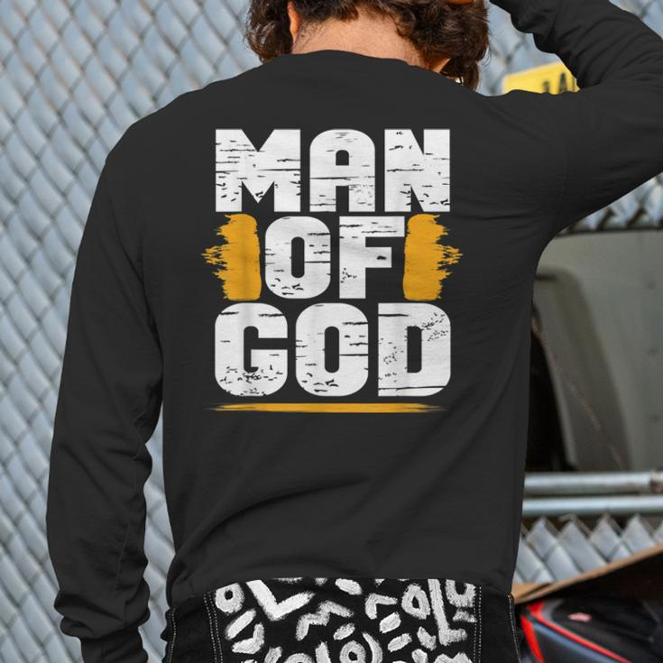 Man Of God Christian Believer Dad Daddy Father’S Day Cute Back Print Long Sleeve T-shirt
