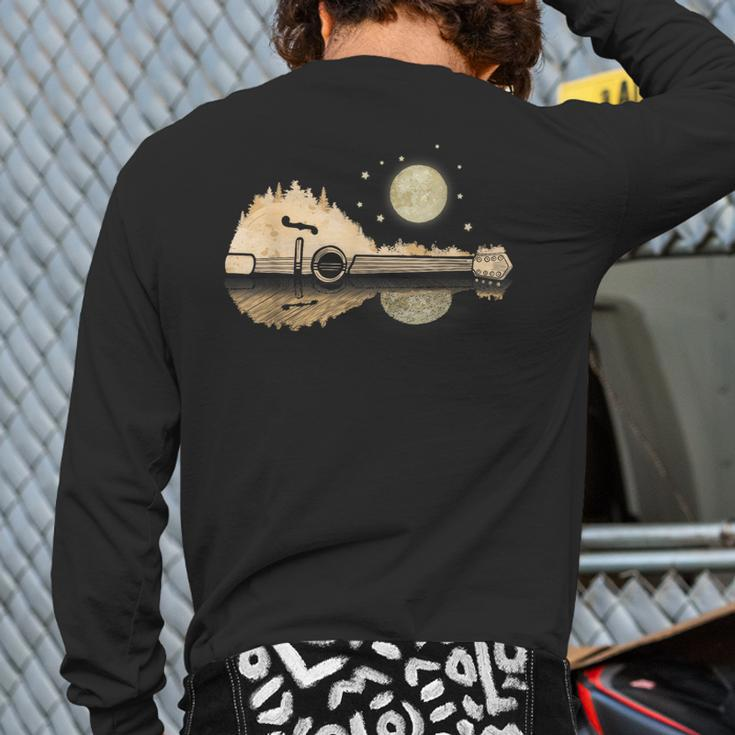Mandolin Player Country Music Lover Bluegrass Mandolin Back Print Long Sleeve T-shirt
