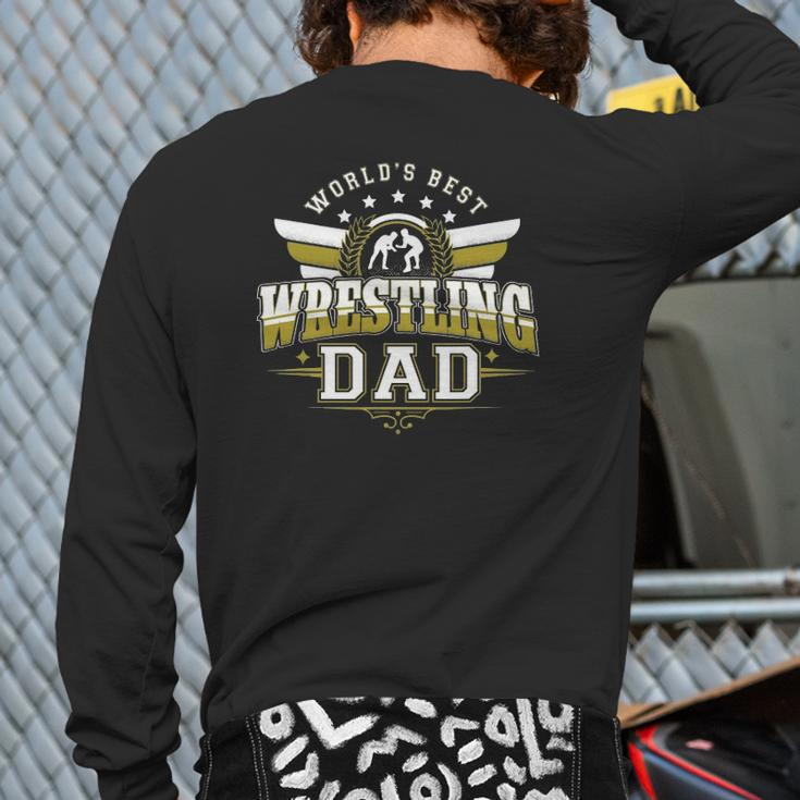 For Men World's Best Freestyle Wrestling Dad Back Print Long Sleeve T-shirt