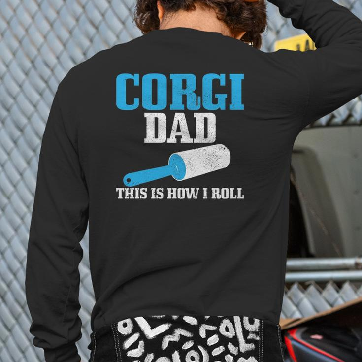 Mens Corgi Dad Dog Hair Beagle Back Print Long Sleeve T-shirt