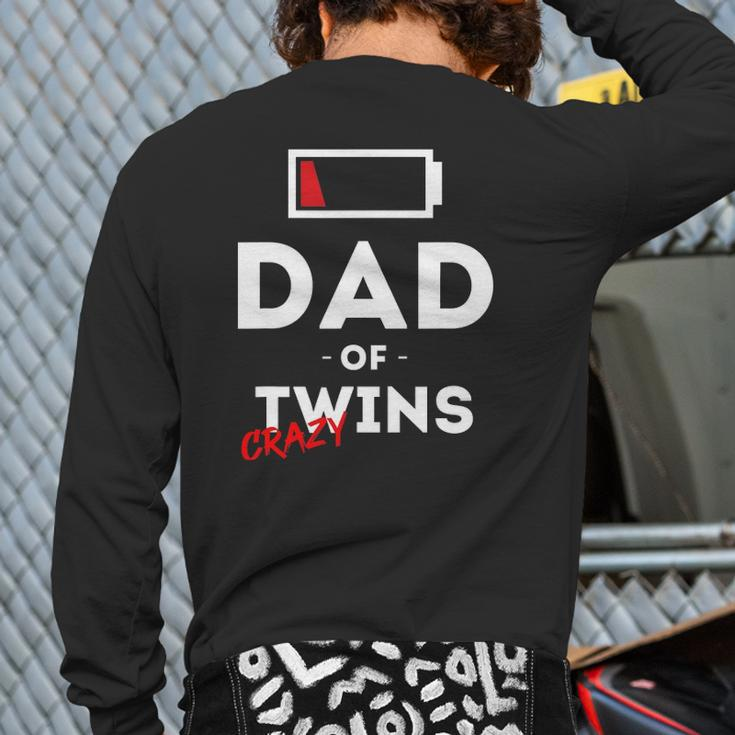 Mens Dad Of Crazy Twins Clothes Father Husband Dad Men Back Print Long Sleeve T-shirt