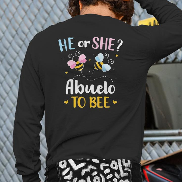 Mens Gender Reveal He Or She Abuelo Matching Family Baby Party Back Print Long Sleeve T-shirt