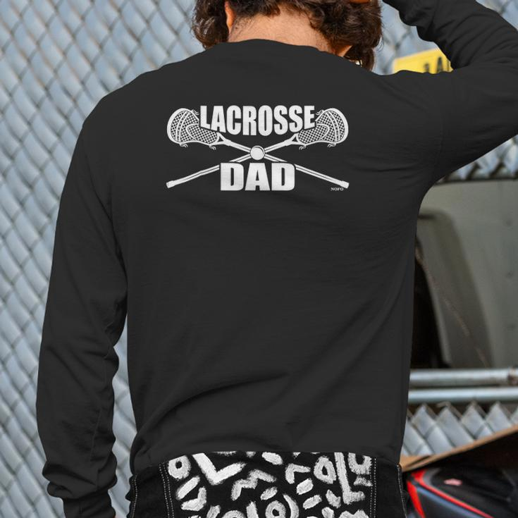 Mens Lacrosse Dad Lax Sticks Back Print Long Sleeve T-shirt