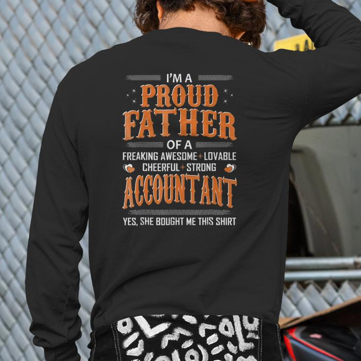 Mens Proud Father Of An Accountant Bought This Back Print Long Sleeve T-shirt