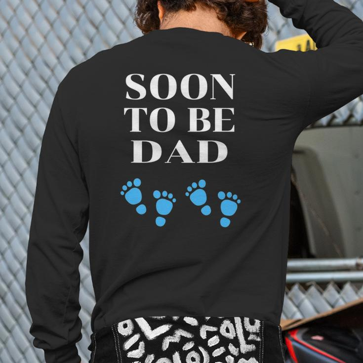 Mens Soon To Be Dad New Dad Twin Boys Pregnancy Men's Father Back Print Long Sleeve T-shirt