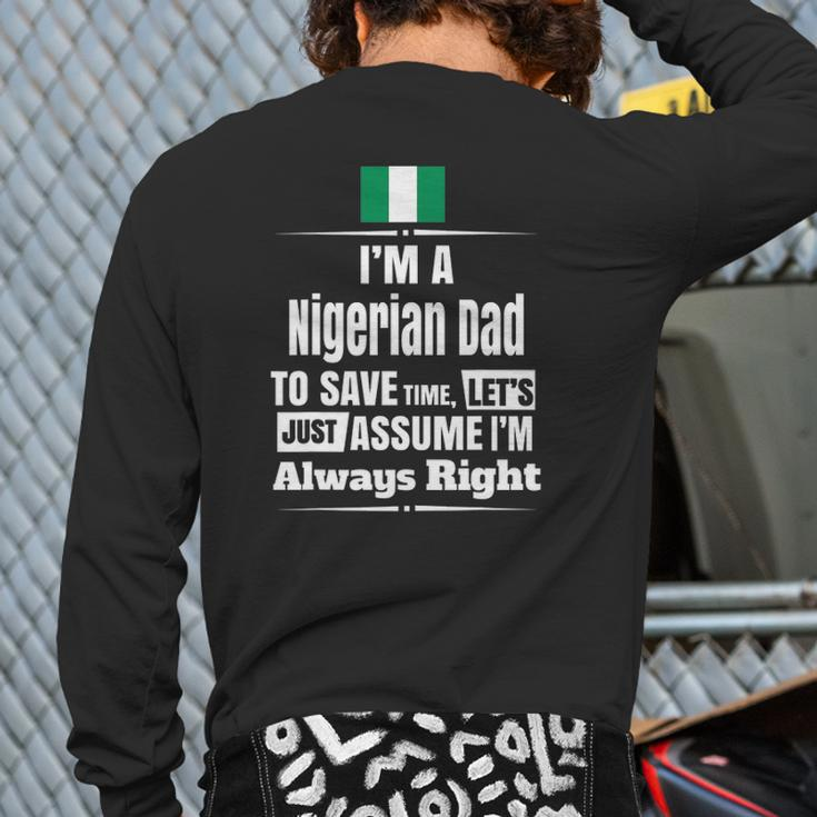 Mens Storecastle I'm A Nigerian Dad Father's Back Print Long Sleeve T-shirt