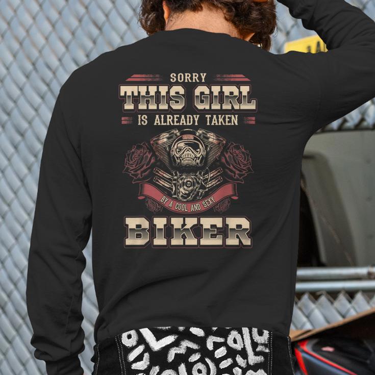 Motorcycle Babe Sorry I'm Already Taken By Hot Biker Back Print Long Sleeve T-shirt