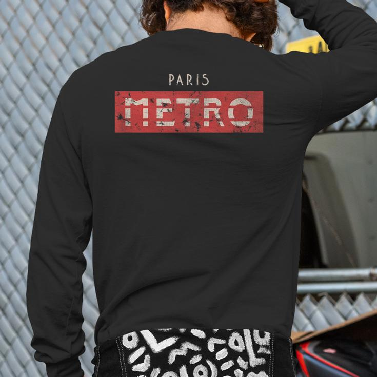 Paris Metro For Paris France Travelers Back Print Long Sleeve T-shirt