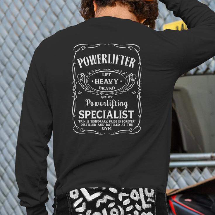 Powerlifting Powerlifter Life Heavy Gym Fitness Back Print Long Sleeve T-shirt