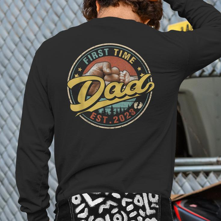 Promoted To Dad 2023 For New Dad First Time Back Print Long Sleeve T-shirt