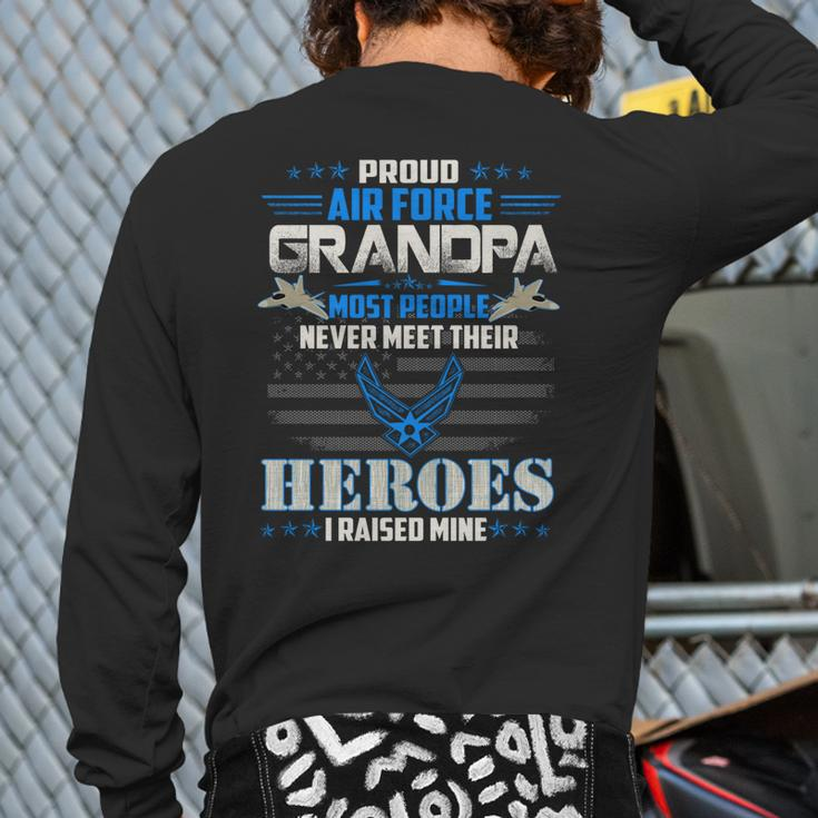 Proud Air Force Grandpa Usair Force Veteran's Day Back Print Long Sleeve T-shirt