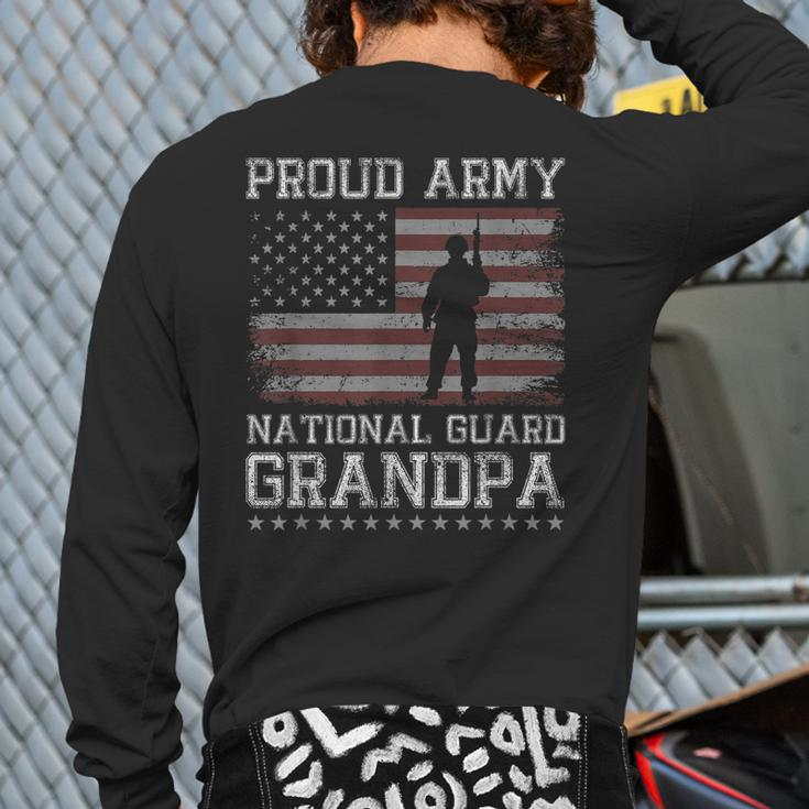 Proud Army National Guard Grandpa Us Military Back Print Long Sleeve T-shirt