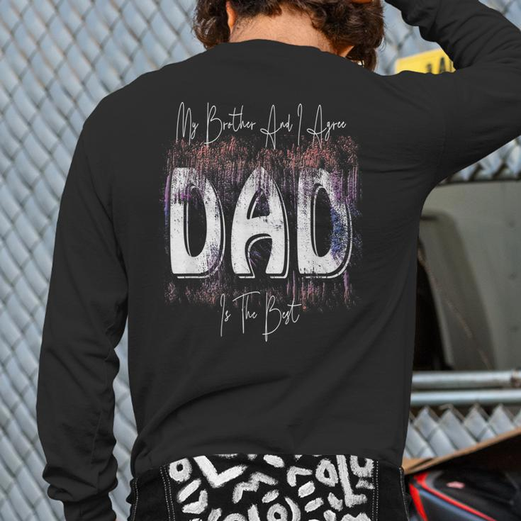Proud Dad Of Twins Dad Is The Best Father Day From Son Back Print Long Sleeve T-shirt