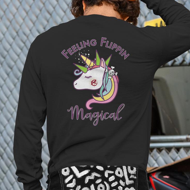 Punk Rock Anarchy Unicorn Back Print Long Sleeve T-shirt