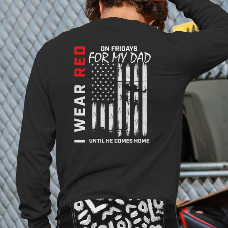 Red On Friday Dad Military Remember Everyone Deployed Flag Back Print Long Sleeve T-shirt