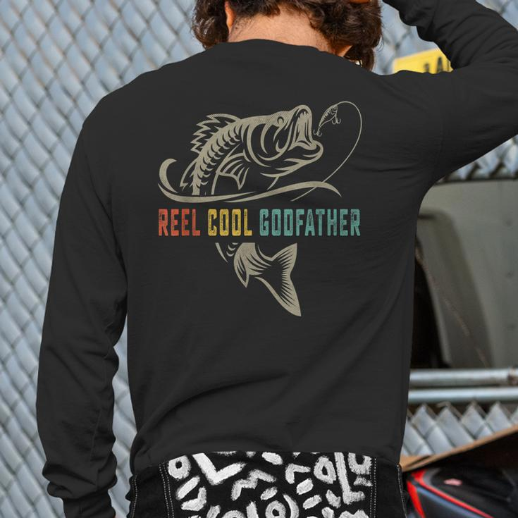 Reel Cool Godfather Fathers Day For Fishing Dad Back Print Long Sleeve T-shirt