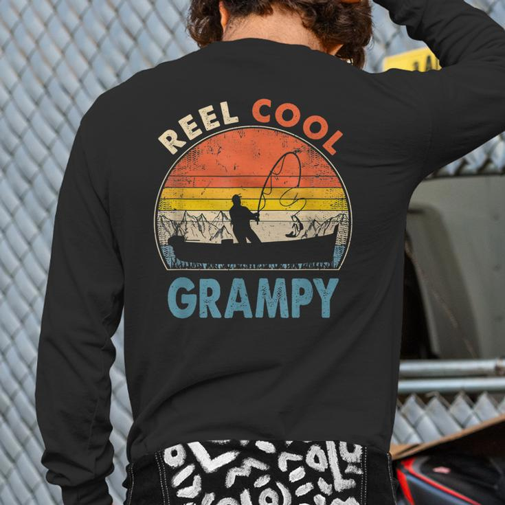 Reel Cool Grampy Fathers Day For Fishing Dad Back Print Long Sleeve T-shirt