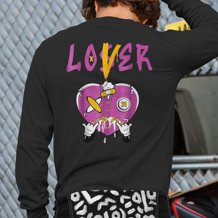 Retro 1 Brotherhood Loser Lover Heart Dripping Shoes Back Print Long Sleeve T-shirt