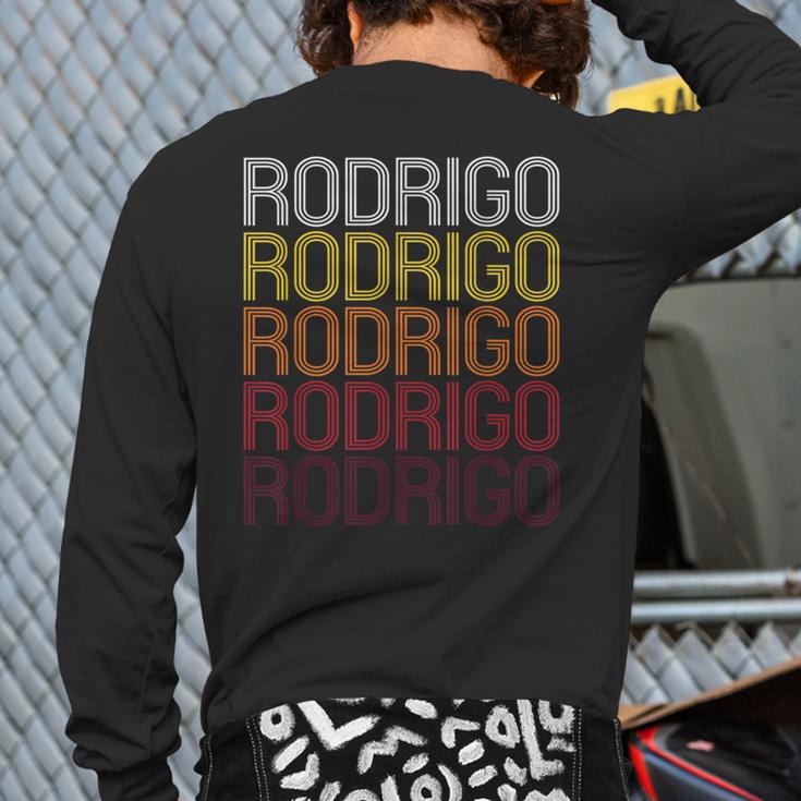 Rodrigo Retro Wordmark Pattern Vintage Style Back Print Long Sleeve T-shirt