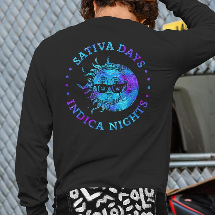 Sativa Days Indica Nights Back Print Long Sleeve T-shirt