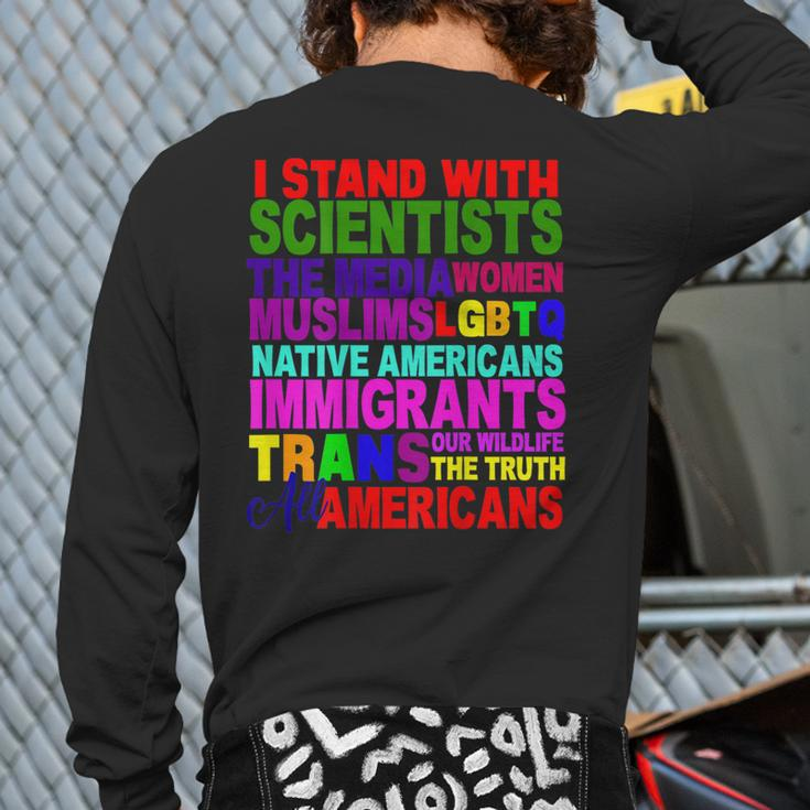 I Stand With Persist Resist Protest March America Usa Back Print Long Sleeve T-shirt