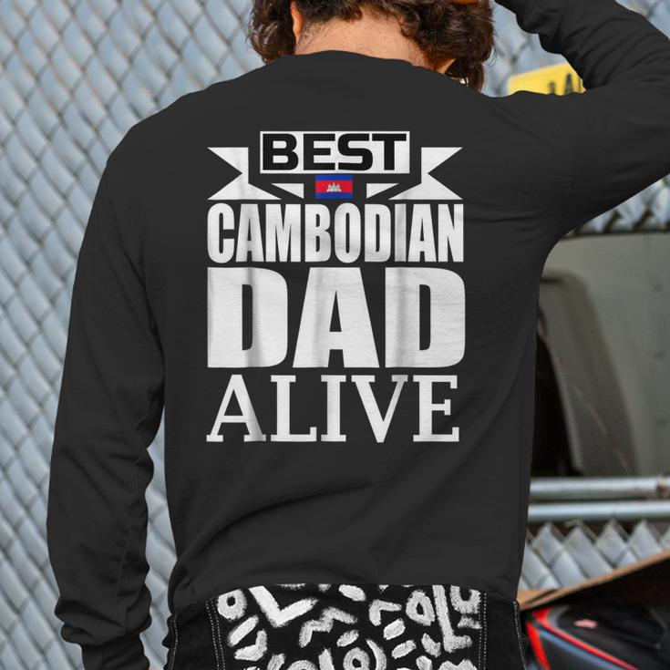 Storecastle Best Cambodian Dad Fathers Cambodia Back Print Long Sleeve T-shirt
