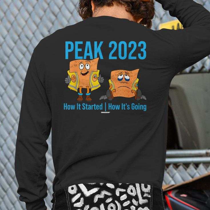 Swagazon Associate Peak 23 How It Started How Its Going Peak Back Print Long Sleeve T-shirt