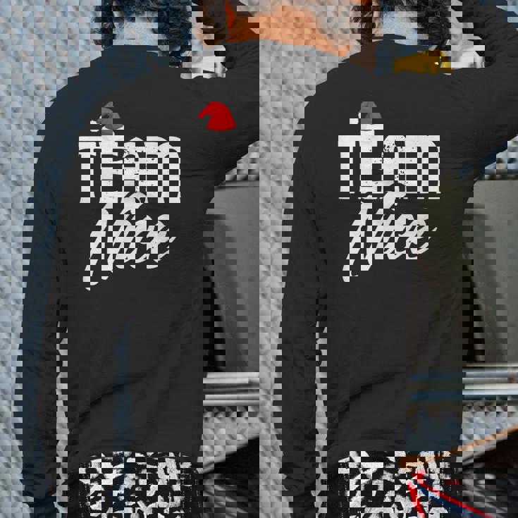 Team Nice Couple Matching Outfit Team Naughty Back Print Long Sleeve T-shirt