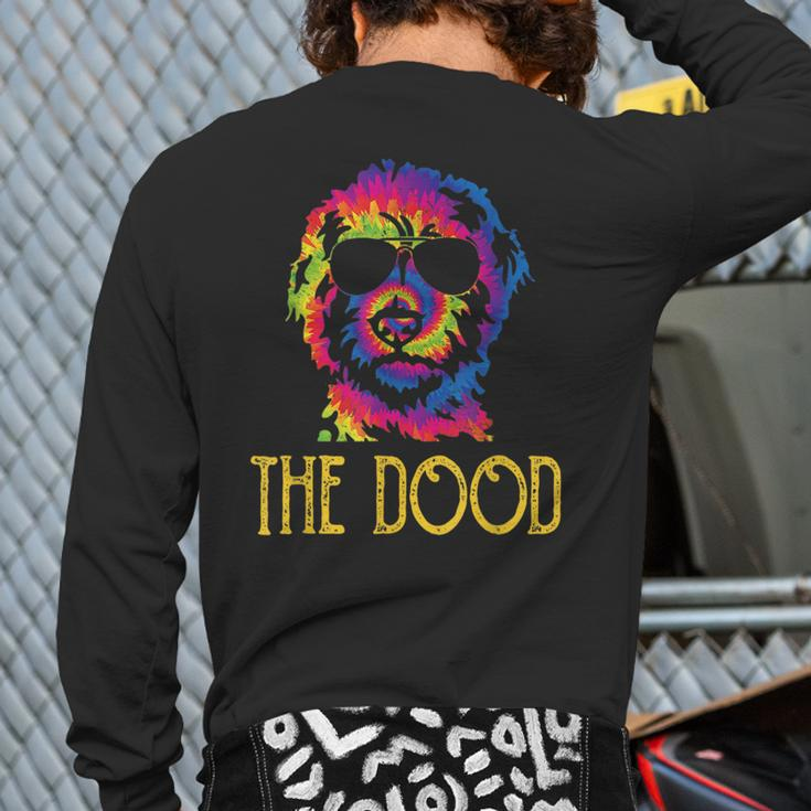 Tie Dye Best Doodle Dad Ever Goldendoodle Dog Dad Back Print Long Sleeve T-shirt