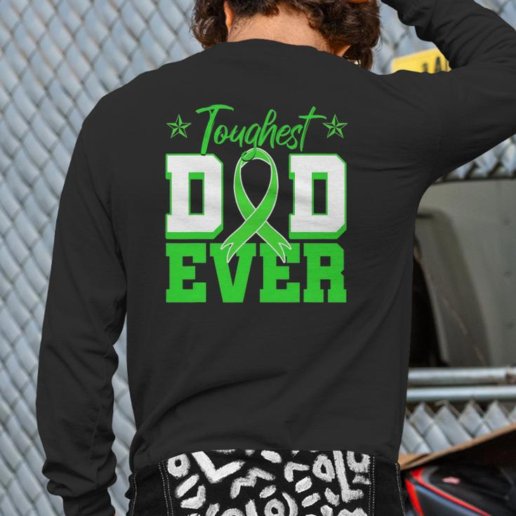Tough Dad Lymphoma Lime Green Ribbon Lymphocytes Idea Back Print Long Sleeve T-shirt