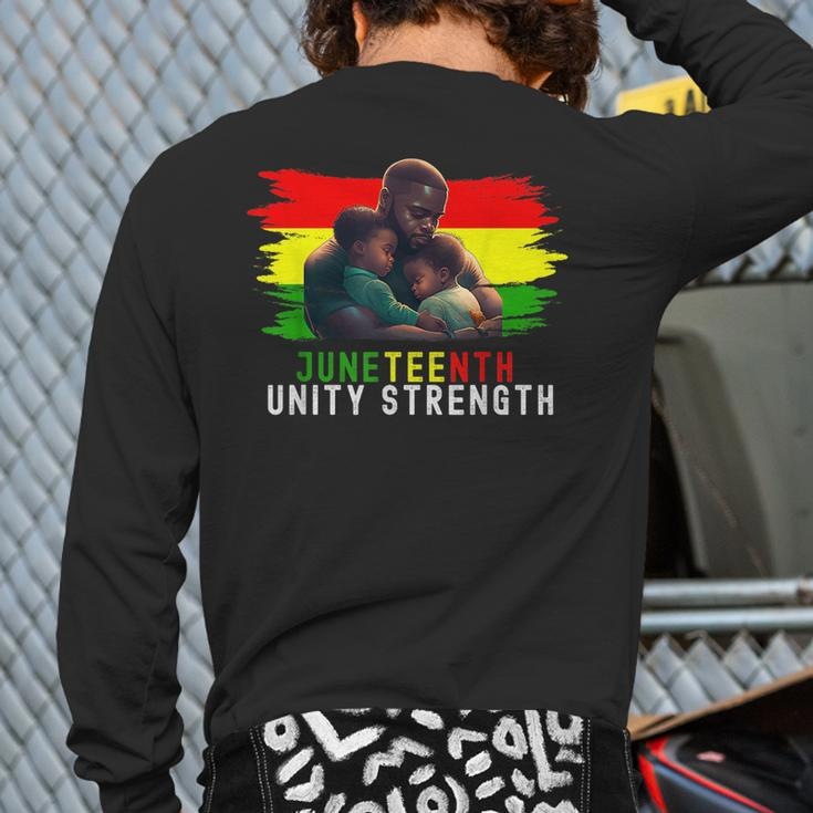 Twin Dad Fathers Day Junenth Unity Strength Quote Back Print Long Sleeve T-shirt