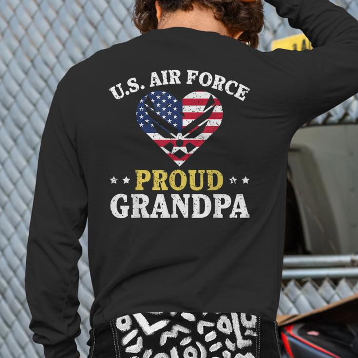 Us Air Force Proud Grandpa Airman GrandpaBack Print Long Sleeve T-shirt
