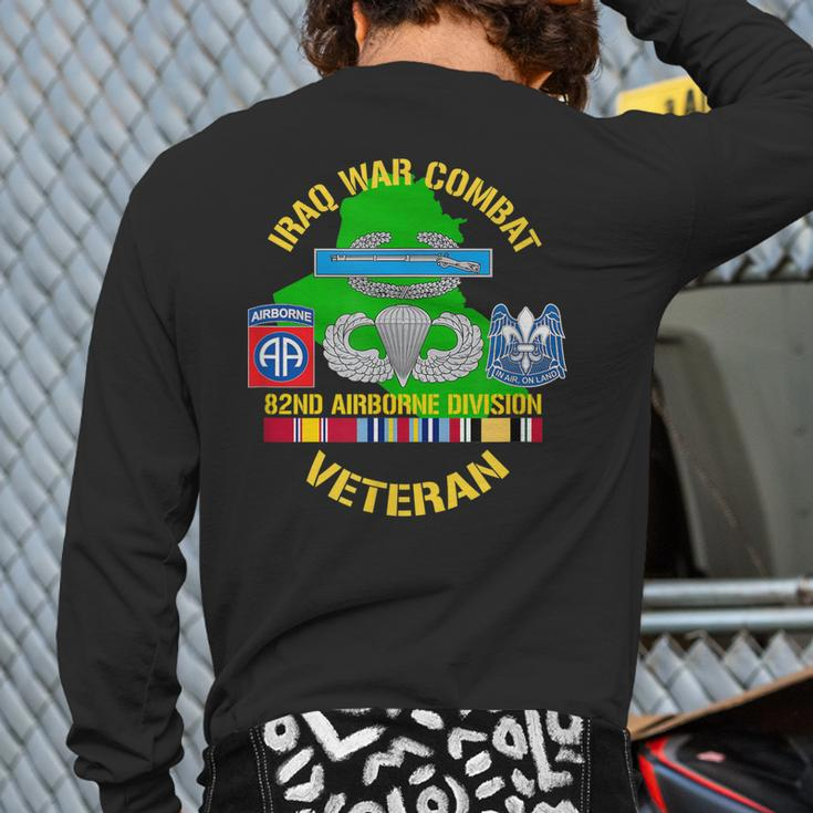 Us Army 82Nd Airborne Division Iraq War Oif Combat Veteran Back Print Long Sleeve T-shirt