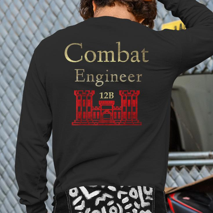 Us Army Combat Engineer Veteran Back Print Long Sleeve T-shirt