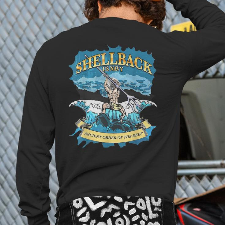 Us Navy Shellback Navy Veteran Back Print Long Sleeve T-shirt
