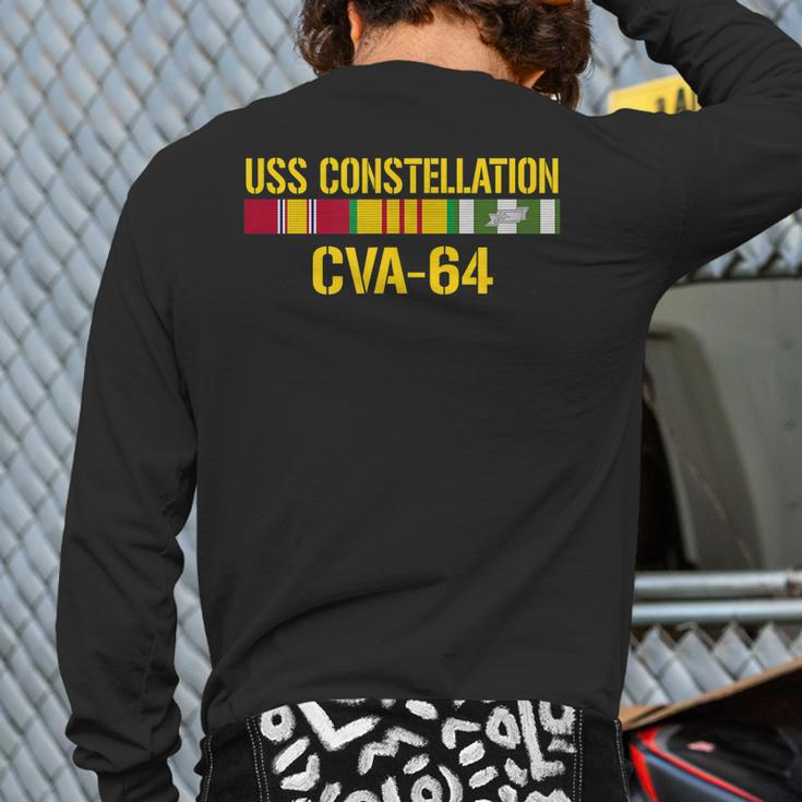 Uss Constellation Cva64 Vietnam Veteran Back Print Long Sleeve T-shirt