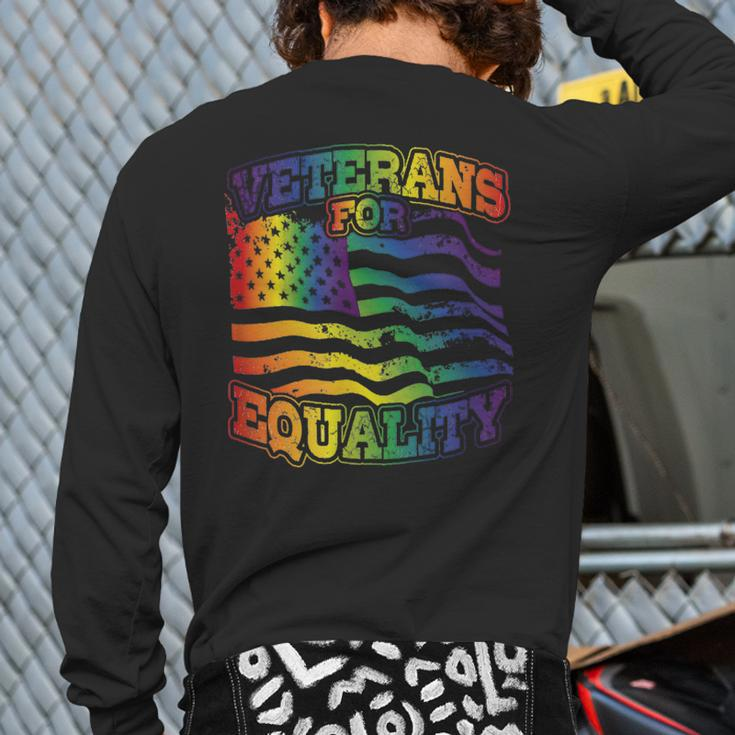 Veterans For Equality For Military Supporting Lgbtq Graphics Back Print Long Sleeve T-shirt